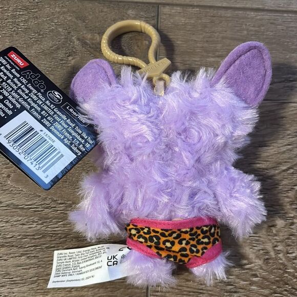 Zuru Fuggler Funny Ugly Monster Purple Plush Keyring Bag Charm Teeth Button Eyes - Picture 3 of 3